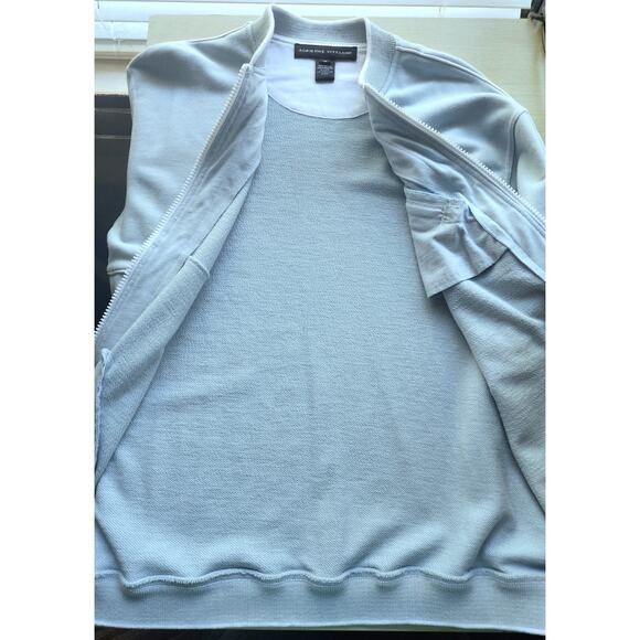 JACKET-ADRIENNE VITTADINI-Light Blue-Large White Zippers-Pockets-Size MED - Picture 4 of 10